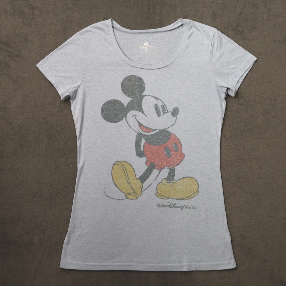 Disney Parks Mickey Mouse Walt Disney World Heather Blue Graphic Tee Shirt M